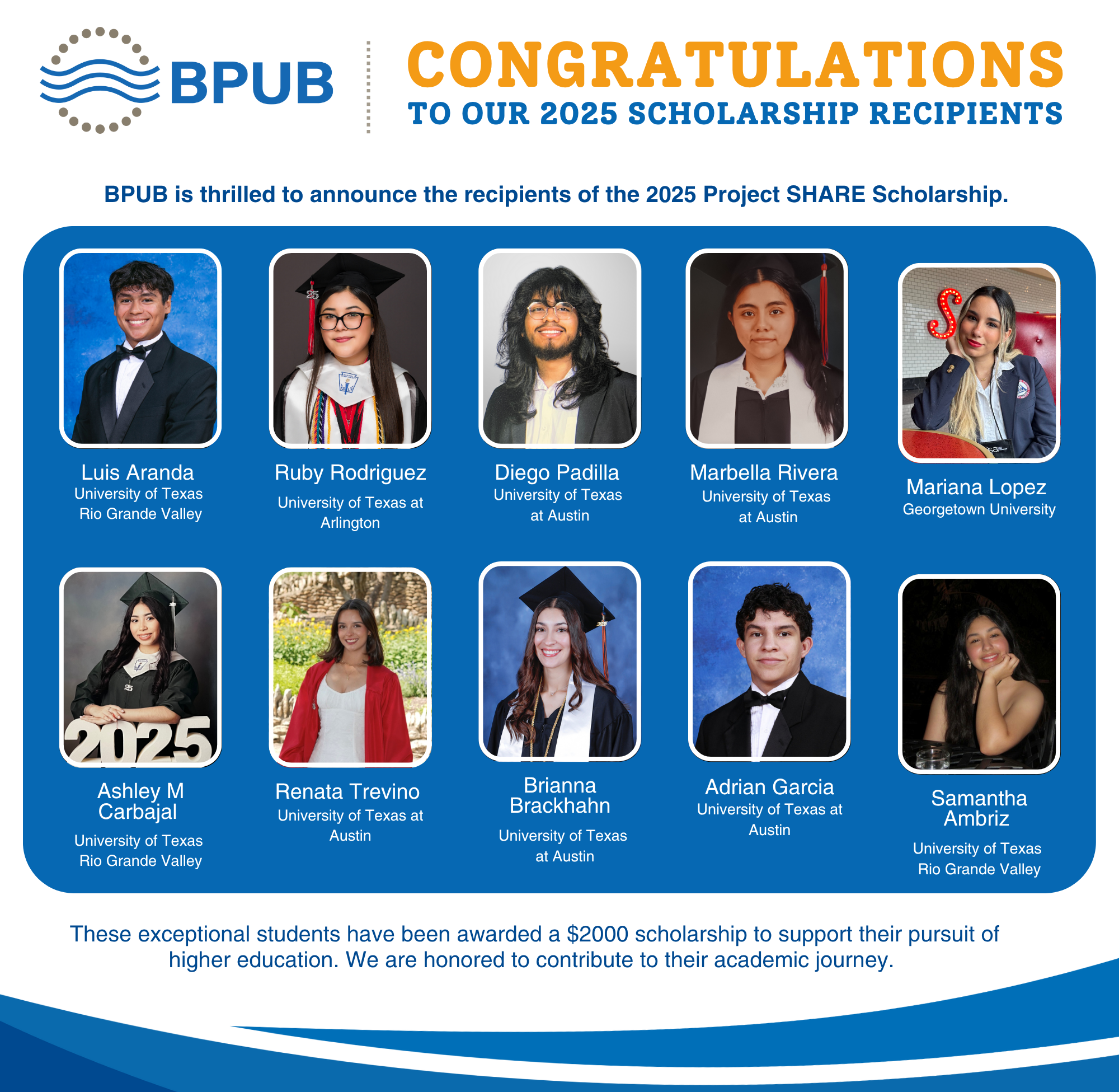SHARE Scholarship Winners 2025